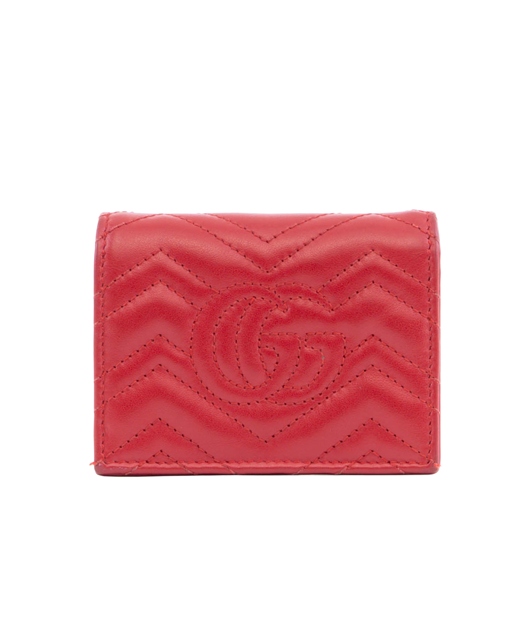 GUCCI MARMONT BI FOLD SHORT RED CALF GHW 466492 0416 0340
