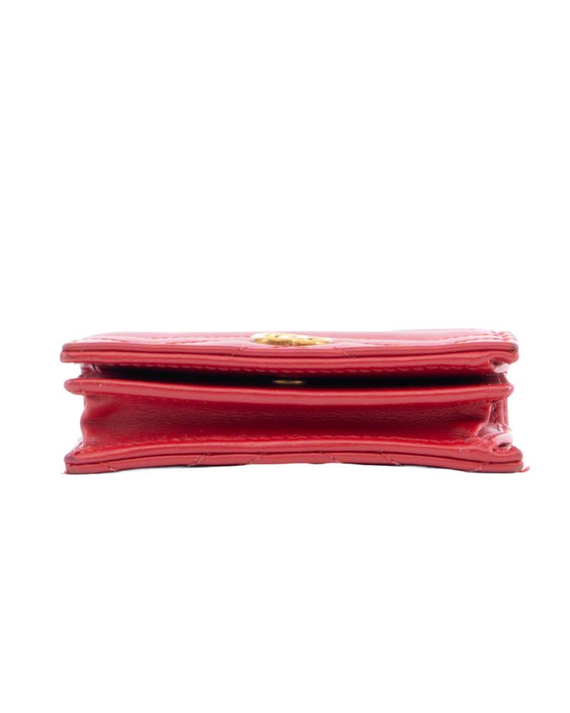 GUCCI MARMONT BI FOLD SHORT RED CALF GHW 466492 0416 0341