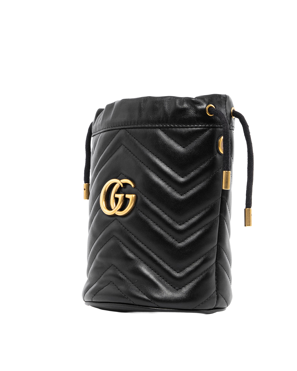 GUCCI MARMONT BUCKET MINI BLACK CALF GHW 575163 493075 0464