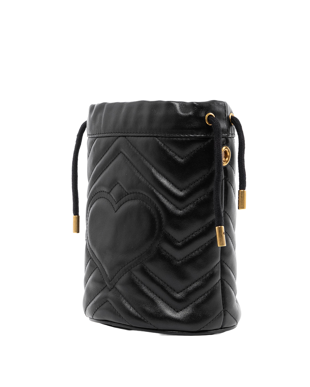 GUCCI MARMONT BUCKET MINI BLACK CALF GHW 575163 493075 0465