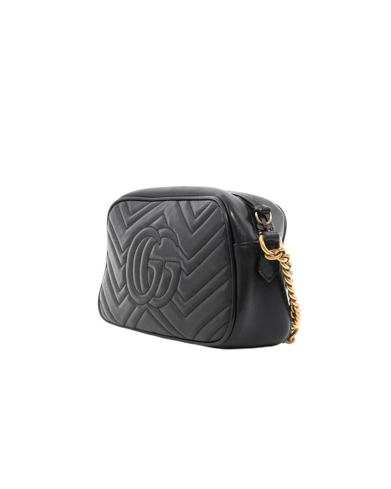 GUCCI MARMONT CAMERA 18 BLACK CALF GHW 7442