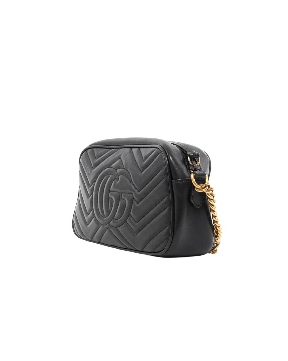 GUCCI MARMONT CAMERA 18 BLACK CALF GHW 7442