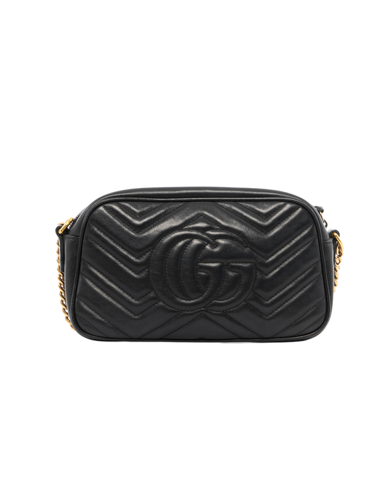 GUCCI MARMONT CAMERA 18 BLACK CALF GHW 7443