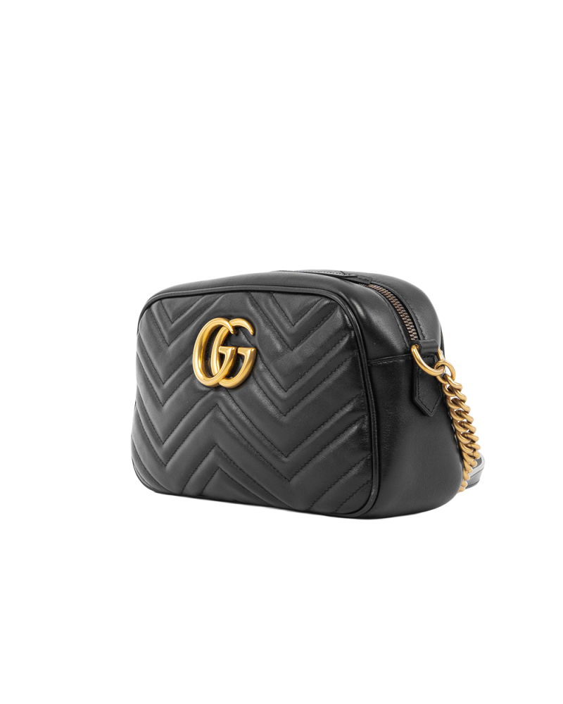 GUCCI MARMONT CAMERA 26 BLACK CALF GHW 447632 204991 5344