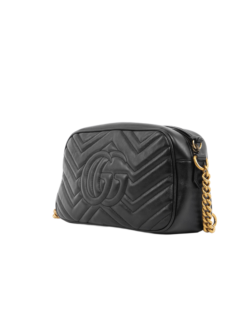 GUCCI MARMONT CAMERA 26 BLACK CALF GHW 447632 204991 5345