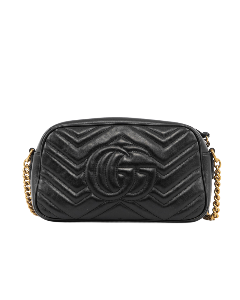 GUCCI MARMONT CAMERA 26 BLACK CALF GHW 447632 204991 5346
