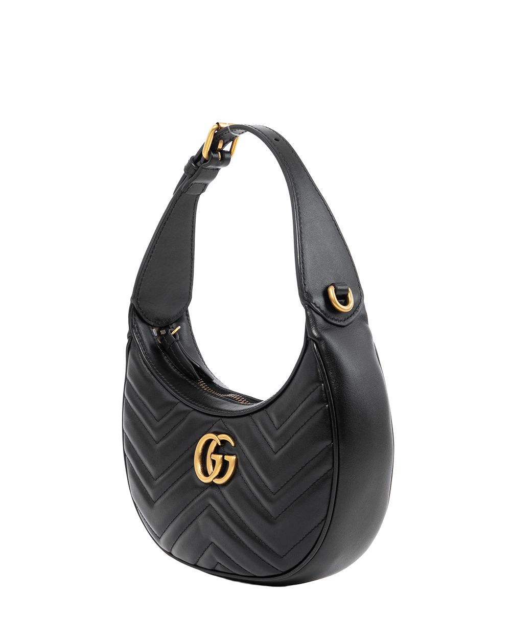 GUCCI MARMONT HALF MOON BLACK CALF GHW 699514 2149 4913
