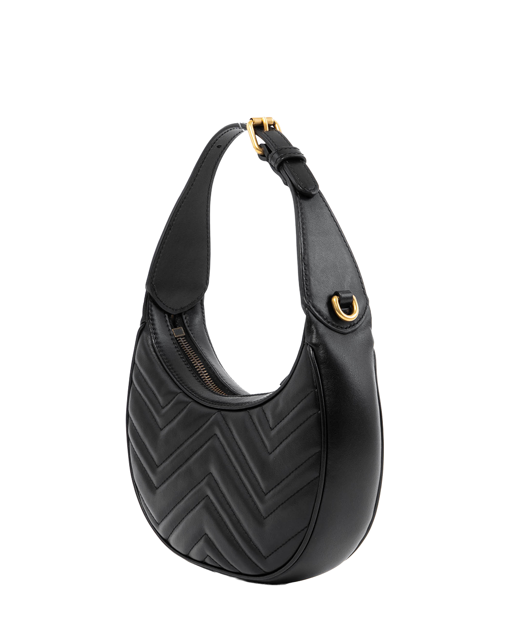 GUCCI MARMONT HALF MOON BLACK CALF GHW 699514 2149 4914