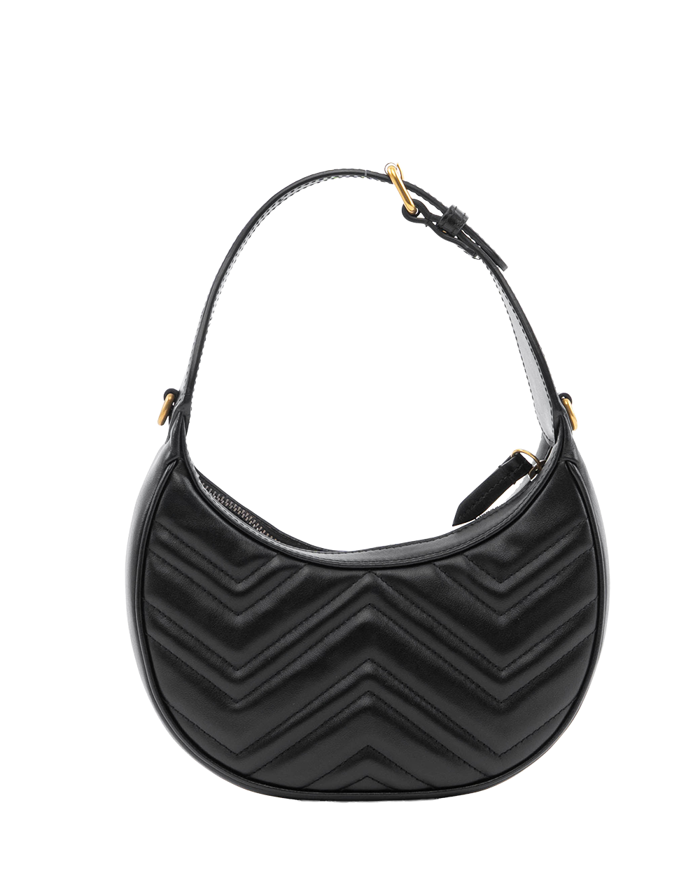 GUCCI MARMONT HALF MOON BLACK CALF GHW 699514 2149 4915