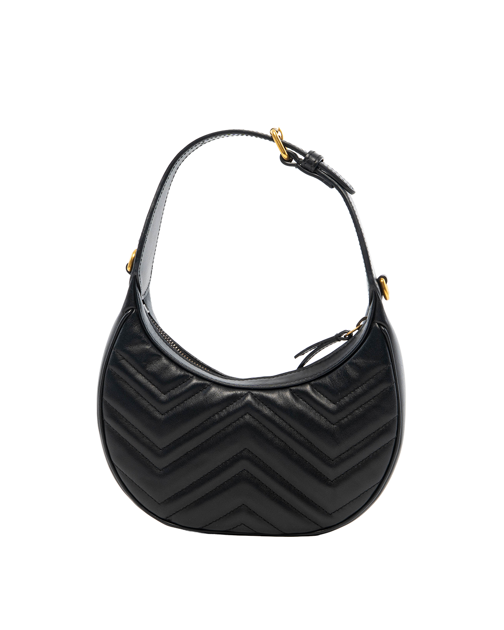 GUCCI MARMONT HALF MOON BLACK CALF GHW 699514 2349 8003