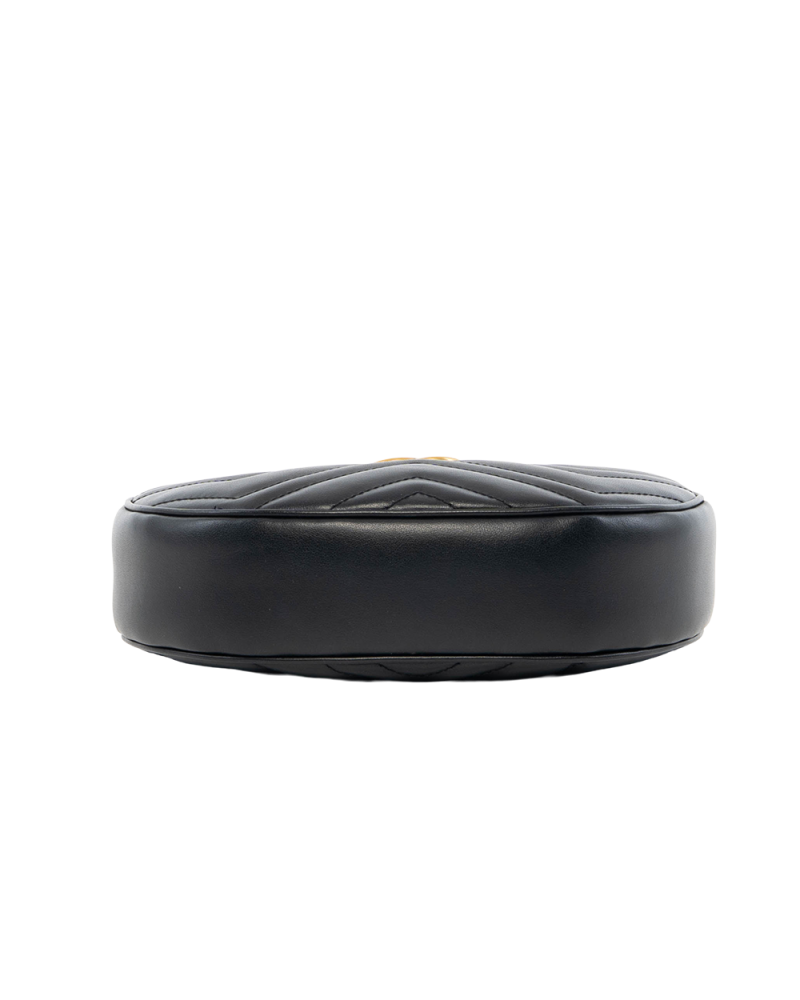 GUCCI MARMONT HALF MOON BLACK CALF GHW 699514 2349 8004