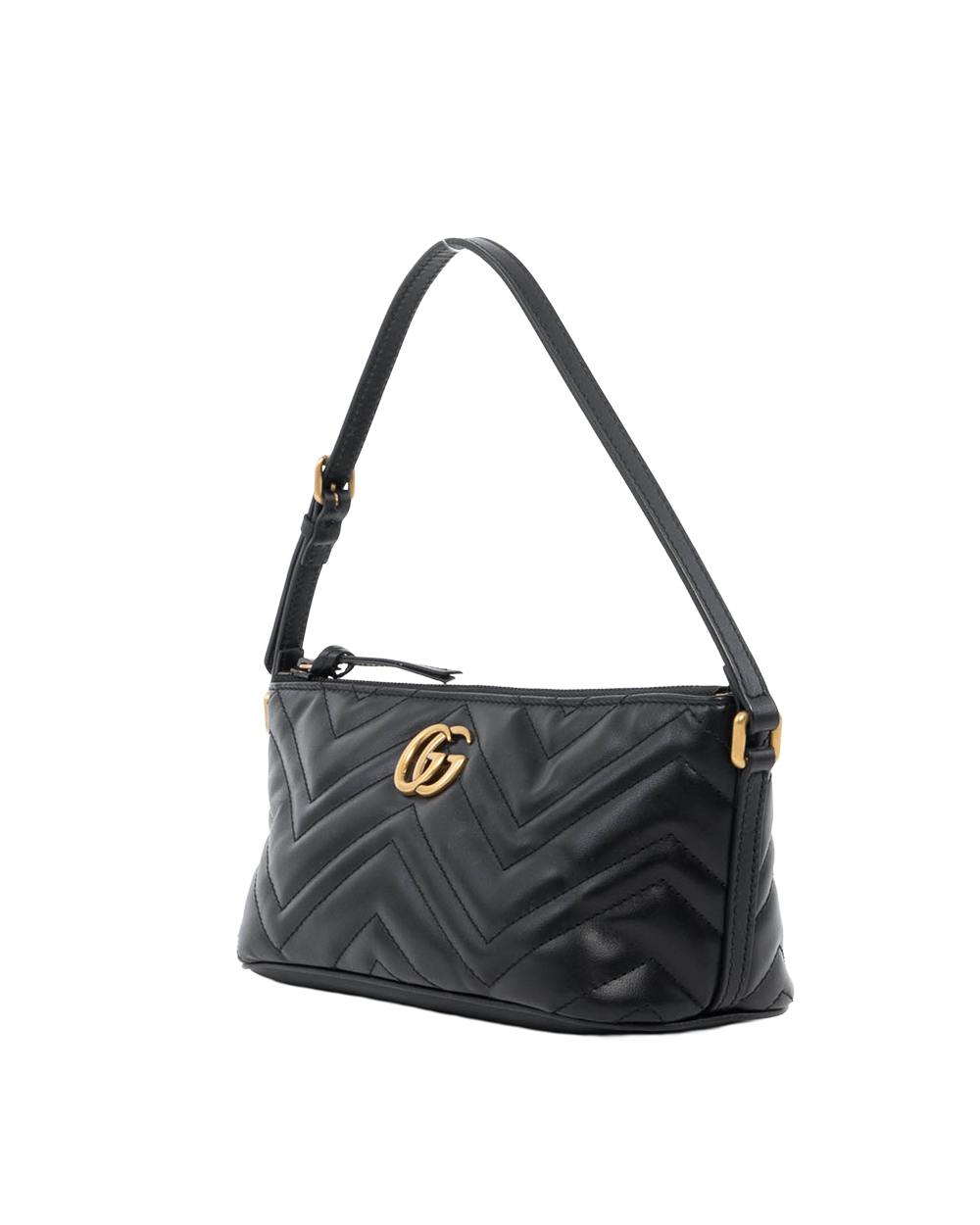 GUCCI MARMONT POUCH MINI BLACK CALF GHW 739166 493075 00485