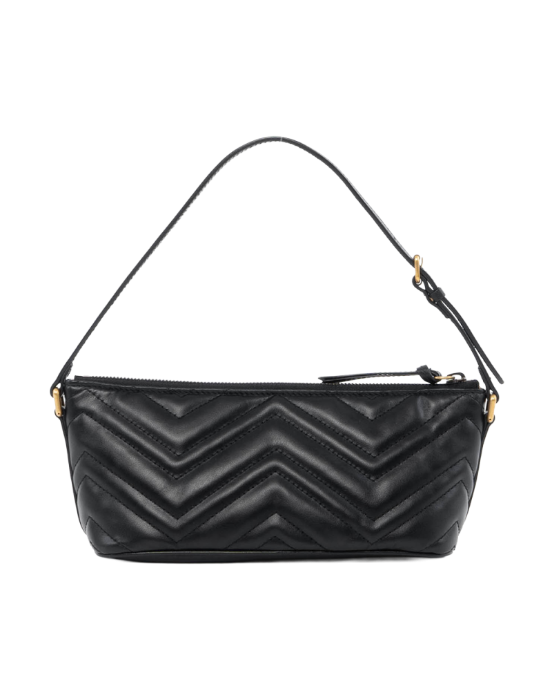 GUCCI MARMONT POUCH MINI BLACK CALF GHW 739166 493075 00487