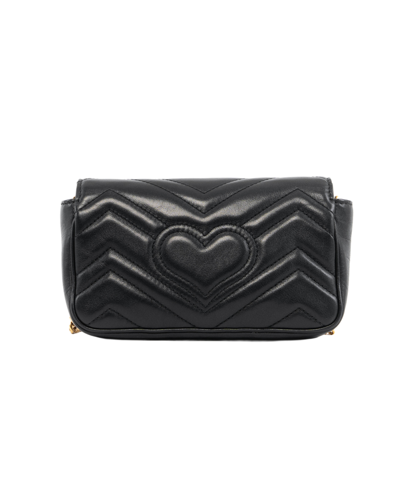 GUCCI MARMONT SUPER MINI BLACK CALF GHW 476455 0416 5421