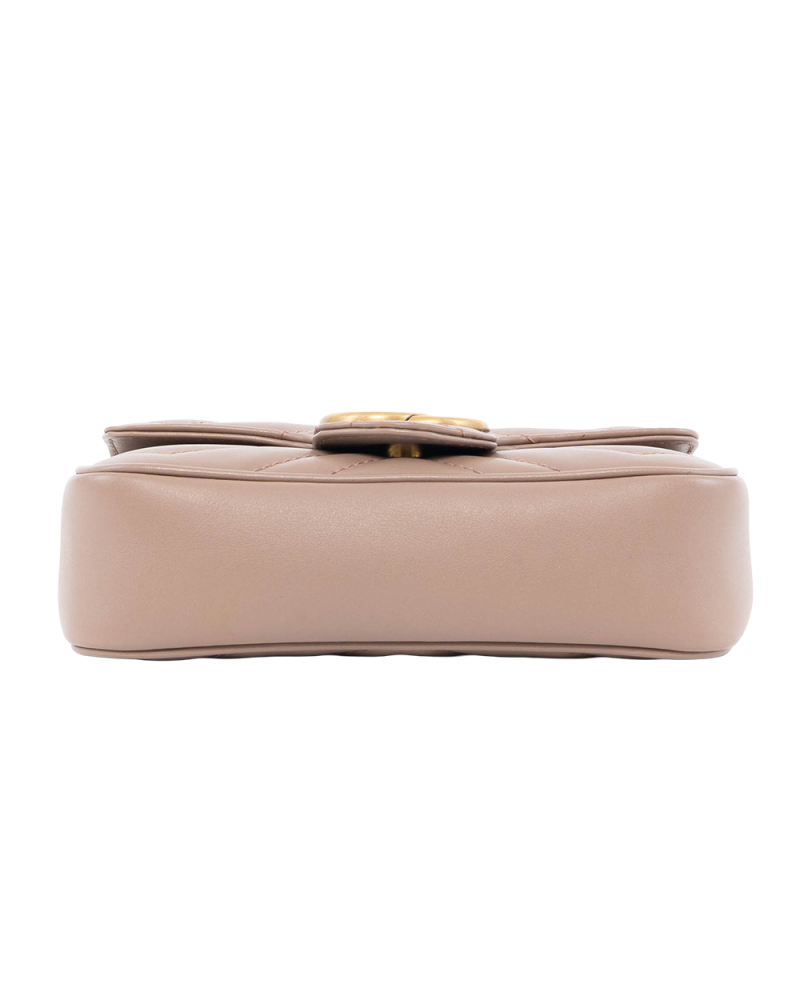 GUCCI MARMONT SUPER MINI PINK NUDE CALF GHW 476433 496334 0573