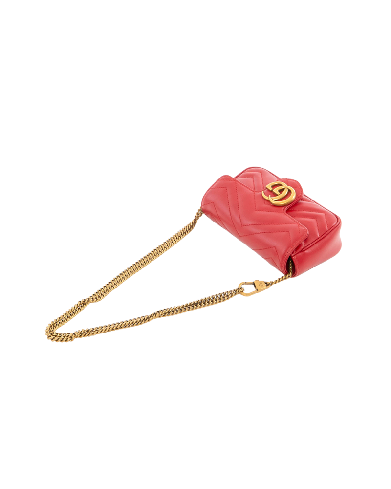 GUCCI MARMONT SUPER MINI RED CALF GHW 476433 0416 7159