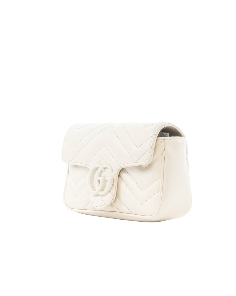 GUCCI MARMONT SUPER MINI WHITE CALF WHW 699757 496334 0260