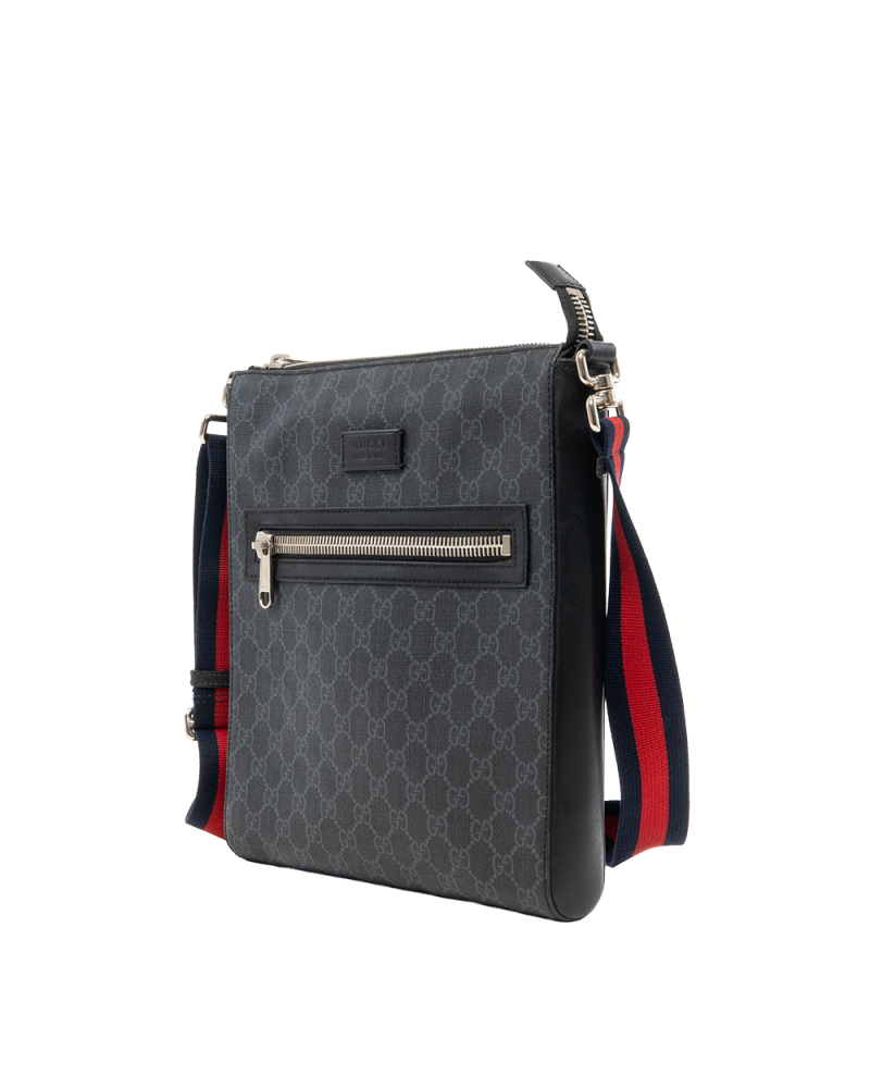 GUCCI MESSENGER BLACK GG SUPREME MONOGRAM CANVAS SHW 474137 520981 7968