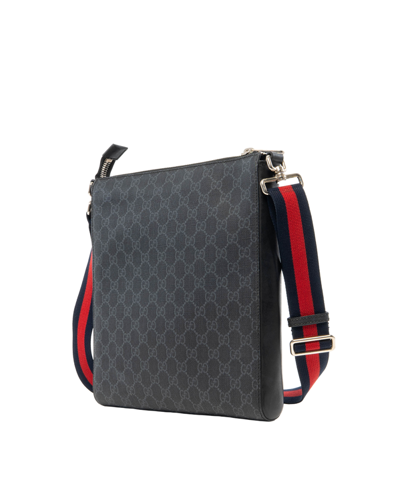 GUCCI MESSENGER BLACK GG SUPREME MONOGRAM CANVAS SHW 474137 520981 7969