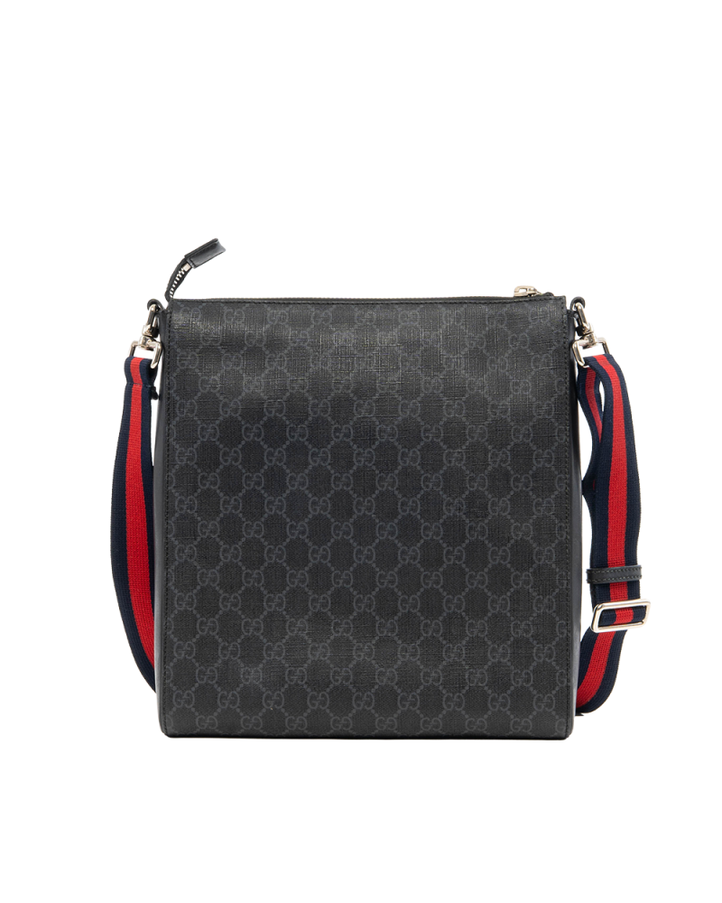 GUCCI MESSENGER BLACK GG SUPREME MONOGRAM CANVAS SHW 474137 520981 7970