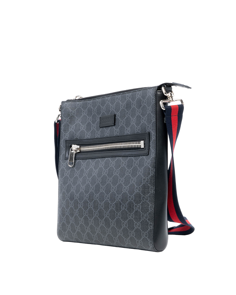 GUCCI MESSENGER MEDIUM BLACK GG SUPREME MONOGRAM CANVAS SHW 474137 520981 05430