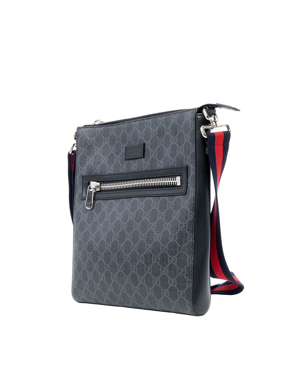 GUCCI MESSENGER MEDIUM BLACK GG SUPREME MONOGRAM CANVAS SHW 474137 520981 05430