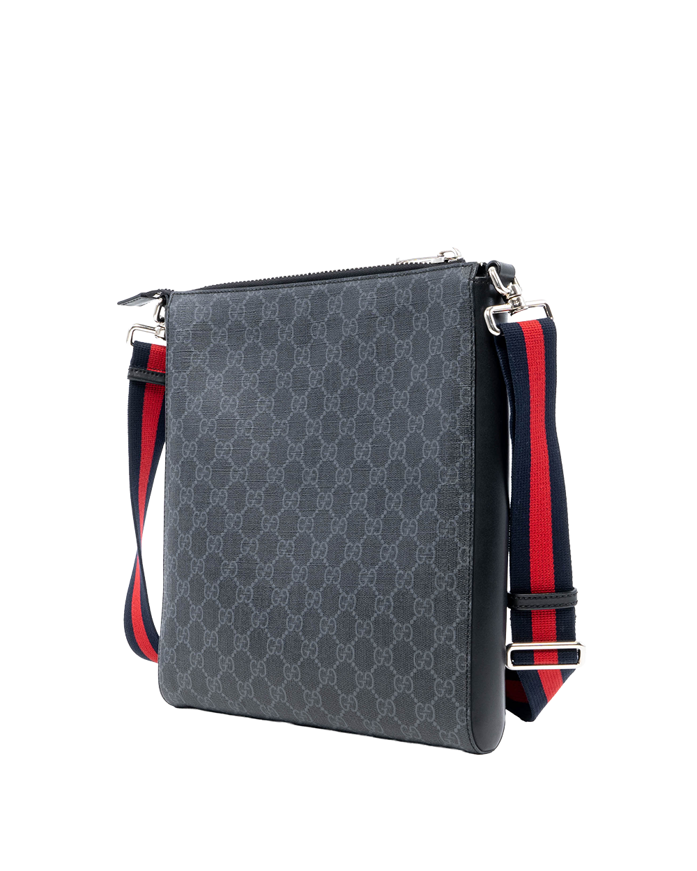 GUCCI MESSENGER MEDIUM BLACK GG SUPREME MONOGRAM CANVAS SHW 474137 520981 05431