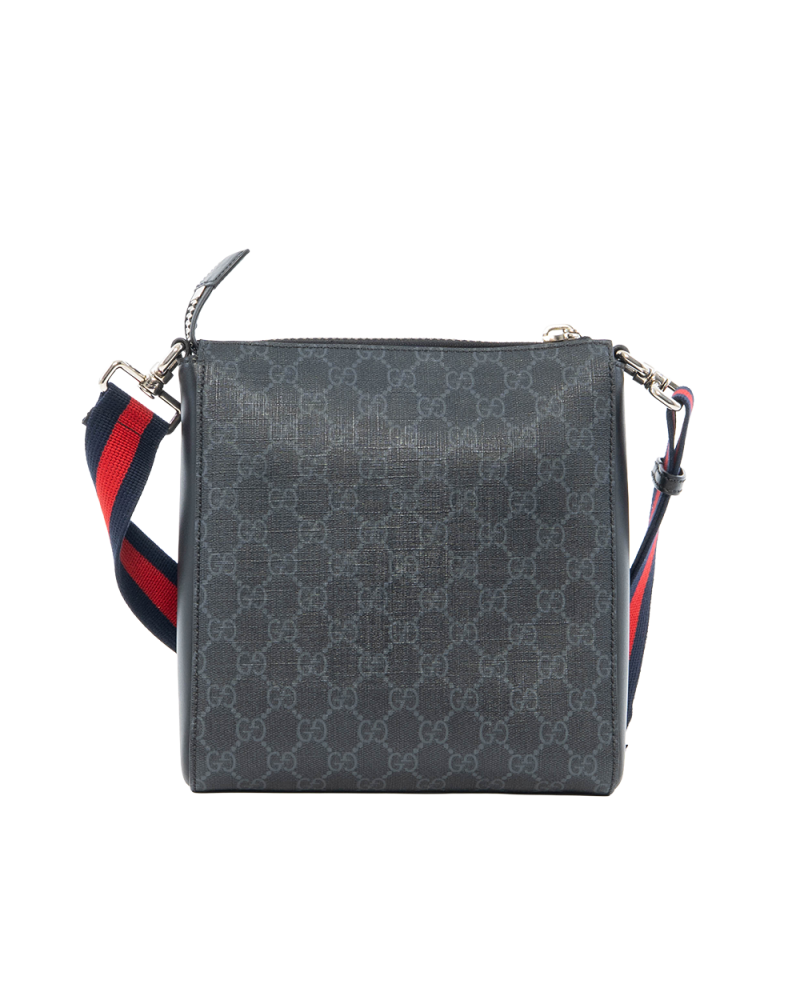 GUCCI MESSENGER SMALL BLACK GG SUPREME MONOGRAM CANVAS SHW 523599 498879 0308