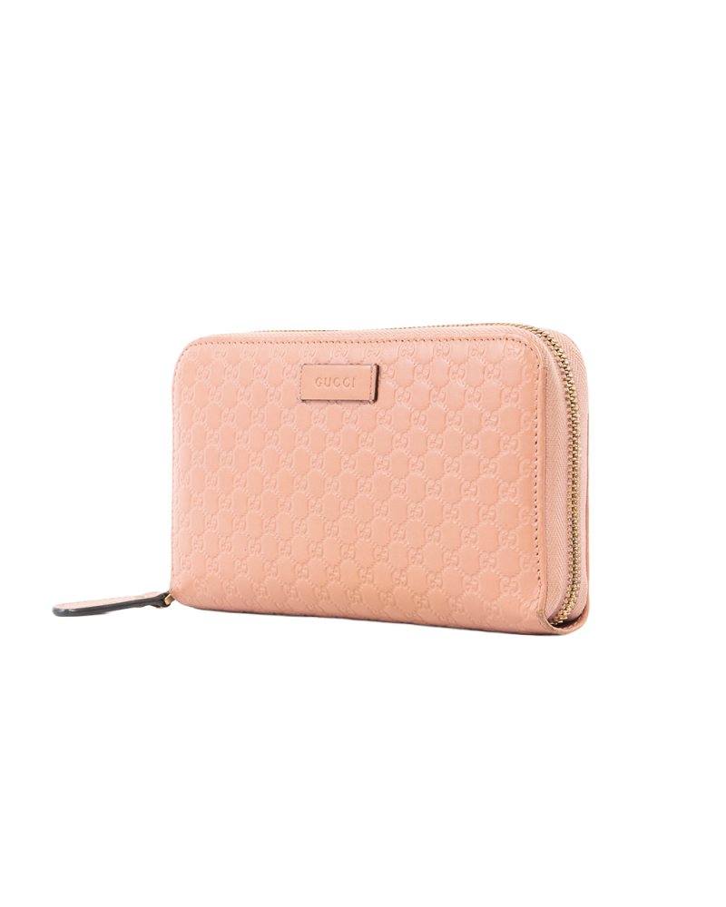 GUCCI MICRO GUCCISSIMA ZIP AROUND LONG PINK LEATHER GHW 449391 2149 5385