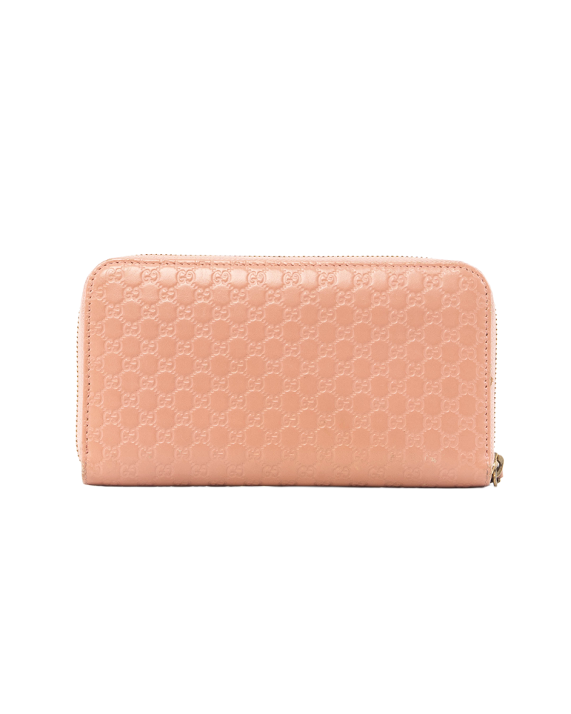 GUCCI MICRO GUCCISSIMA ZIP AROUND LONG PINK LEATHER GHW 449391 2149 5387