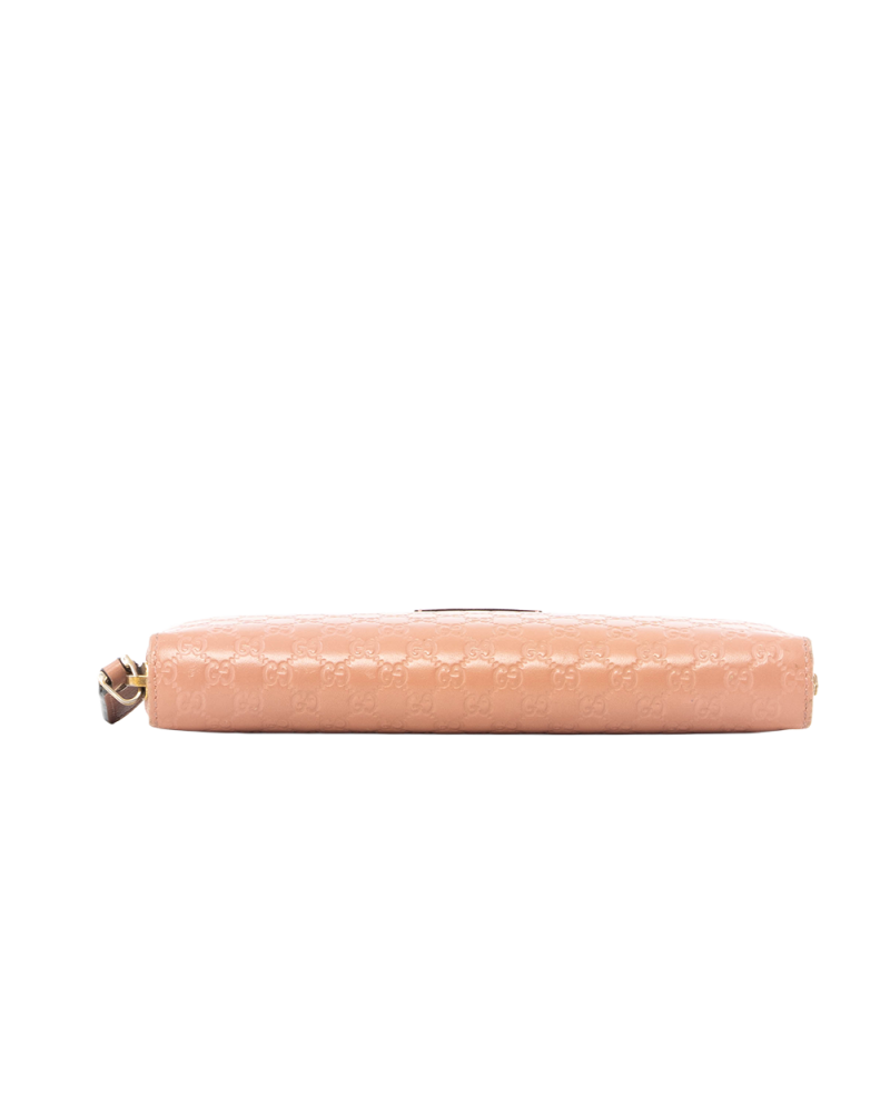 GUCCI MICRO GUCCISSIMA ZIP AROUND LONG PINK LEATHER GHW 449391 2149 5388