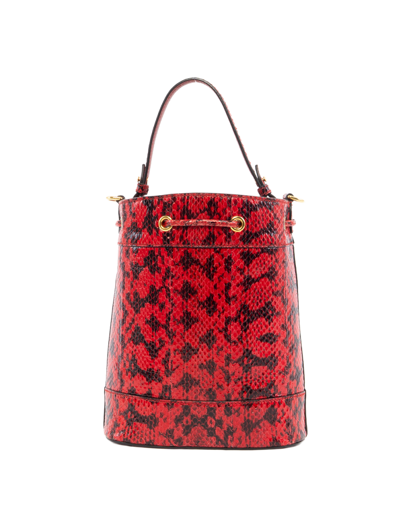 GUCCI OPHIDIA BUCKET SMALL RED PYTHON GHW 610846 498879 5522