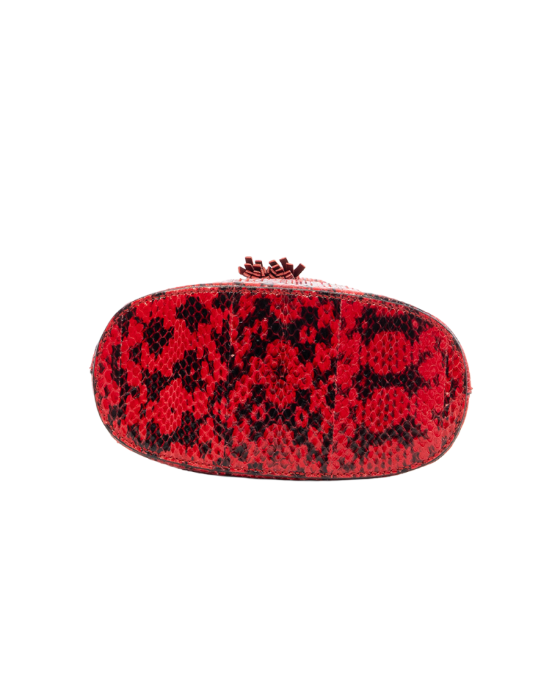 GUCCI OPHIDIA BUCKET SMALL RED PYTHON GHW 610846 498879 5527