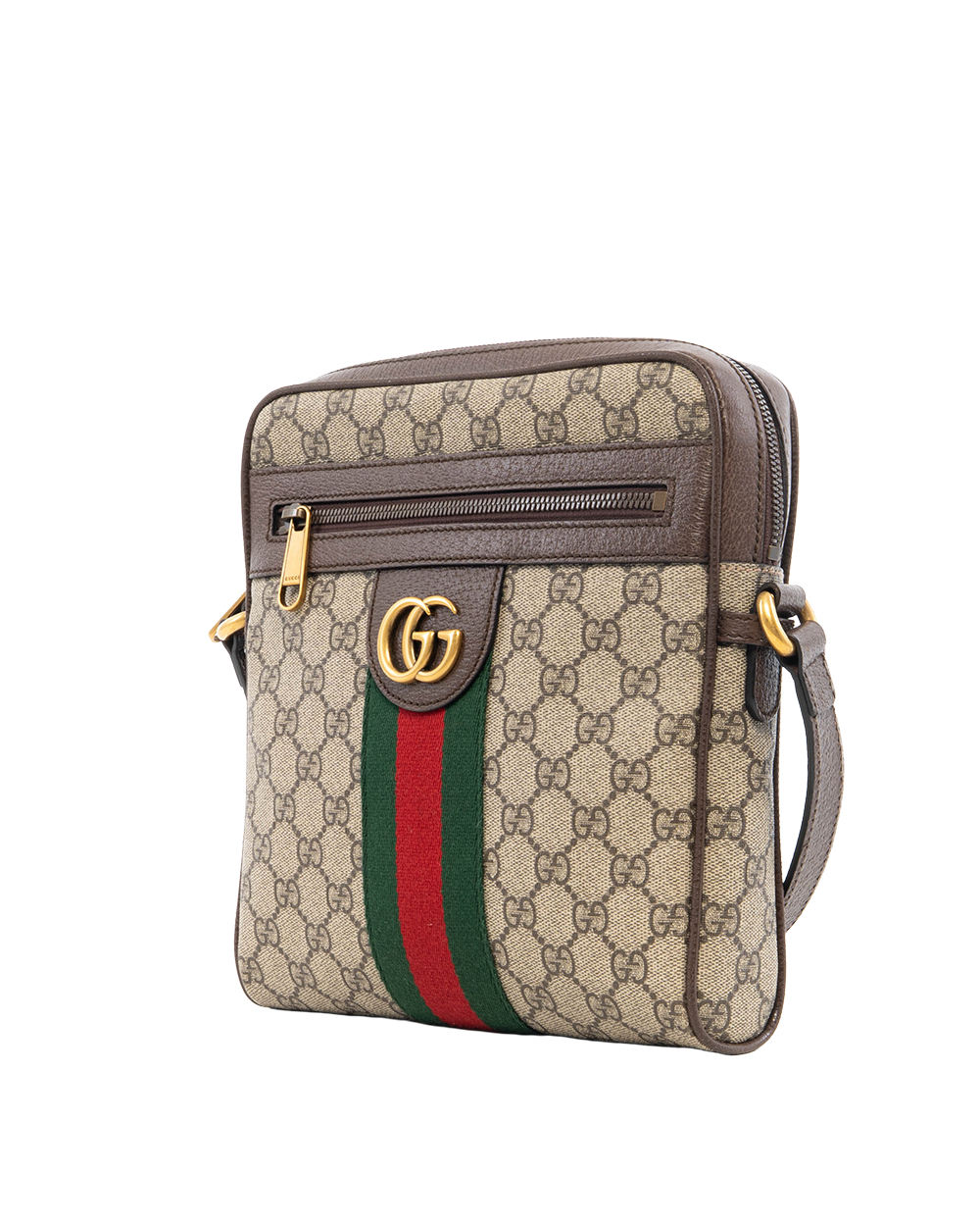 GUCCI OPHIDIA MESSENGER SMALL BROWN RED GREEN GG MONOGRAM CANVAS GHW 547926 520981 0681
