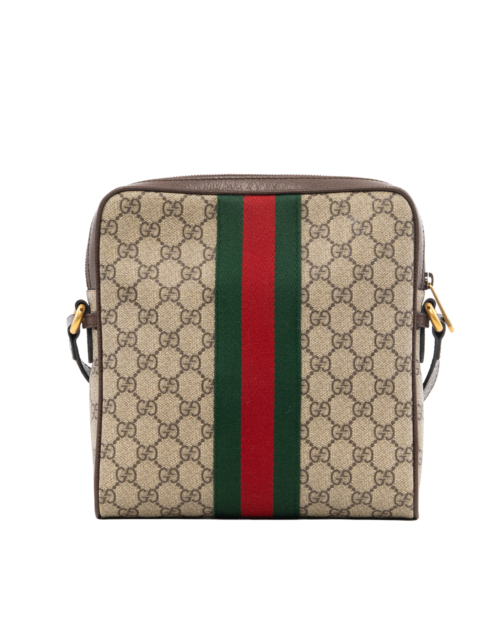 GUCCI OPHIDIA MESSENGER SMALL BROWN RED GREEN GG MONOGRAM CANVAS GHW 547926 520981 0683