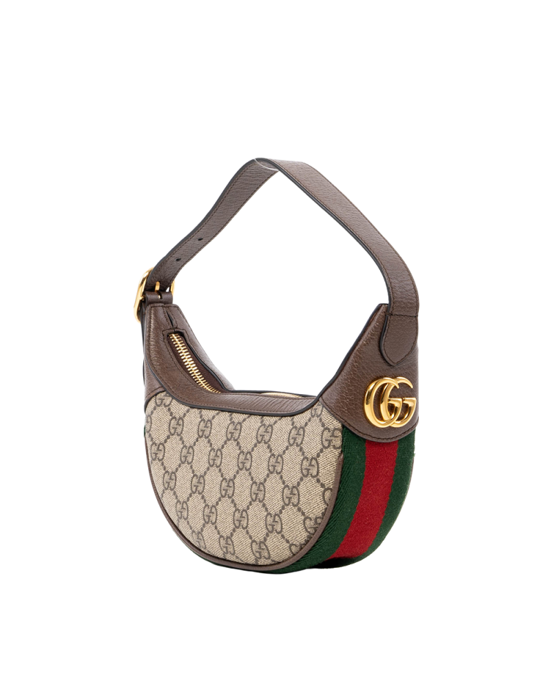 GUCCI OPHIDIA MINI BAG MINI BROWN GG MONOGRAM CANVAS GHW 658551 493075 00893