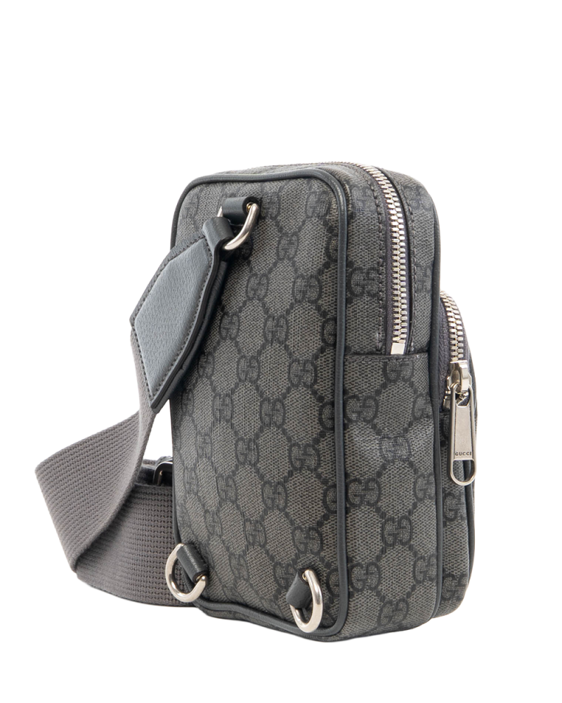 GUCCI OPHIDIA PHONE MINI GREY GG SUPREME MONOGRAM CANVAS SHW 5283