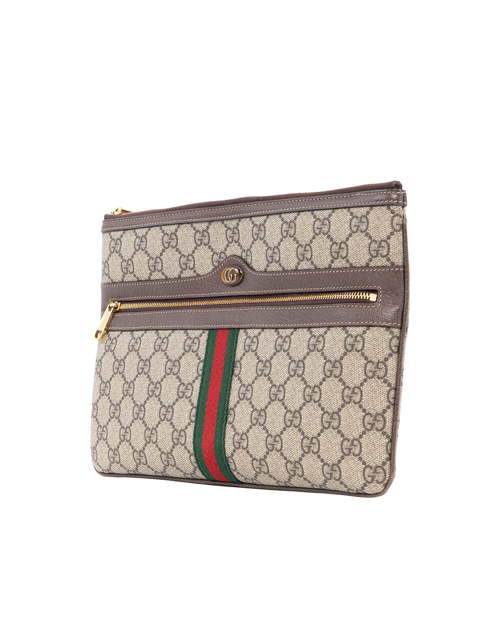 GUCCI OPHIDIA POUCH CLUTCH BROWN GG SUPREME MONOGRAM GHW 517551 2149 4559
