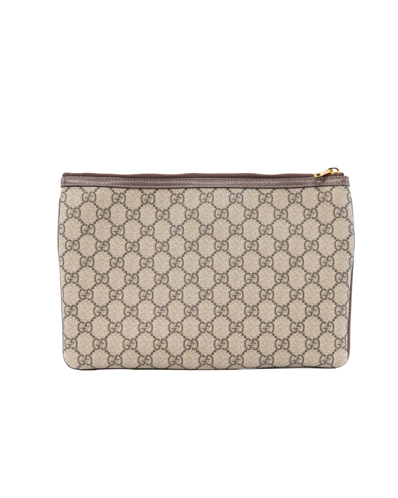 GUCCI OPHIDIA POUCH CLUTCH BROWN GG SUPREME MONOGRAM GHW 517551 2149 4561