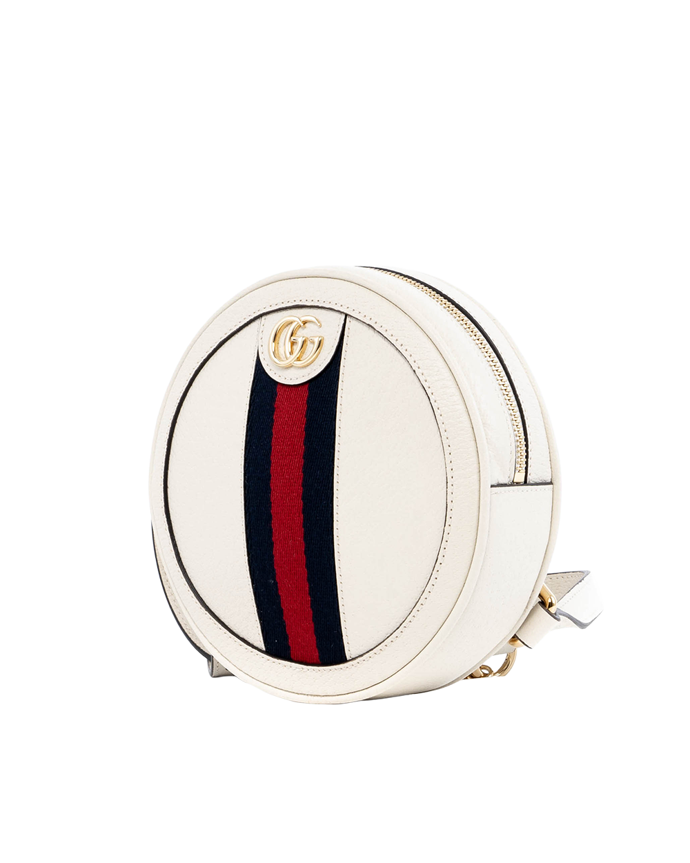 GUCCI OPHIDIA ROUND MINI WHITE CALF GHW 598661 584046 03573