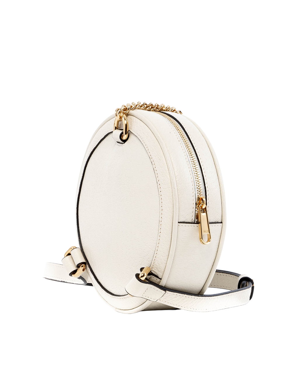 GUCCI OPHIDIA ROUND MINI WHITE CALF GHW 598661 584046 03574