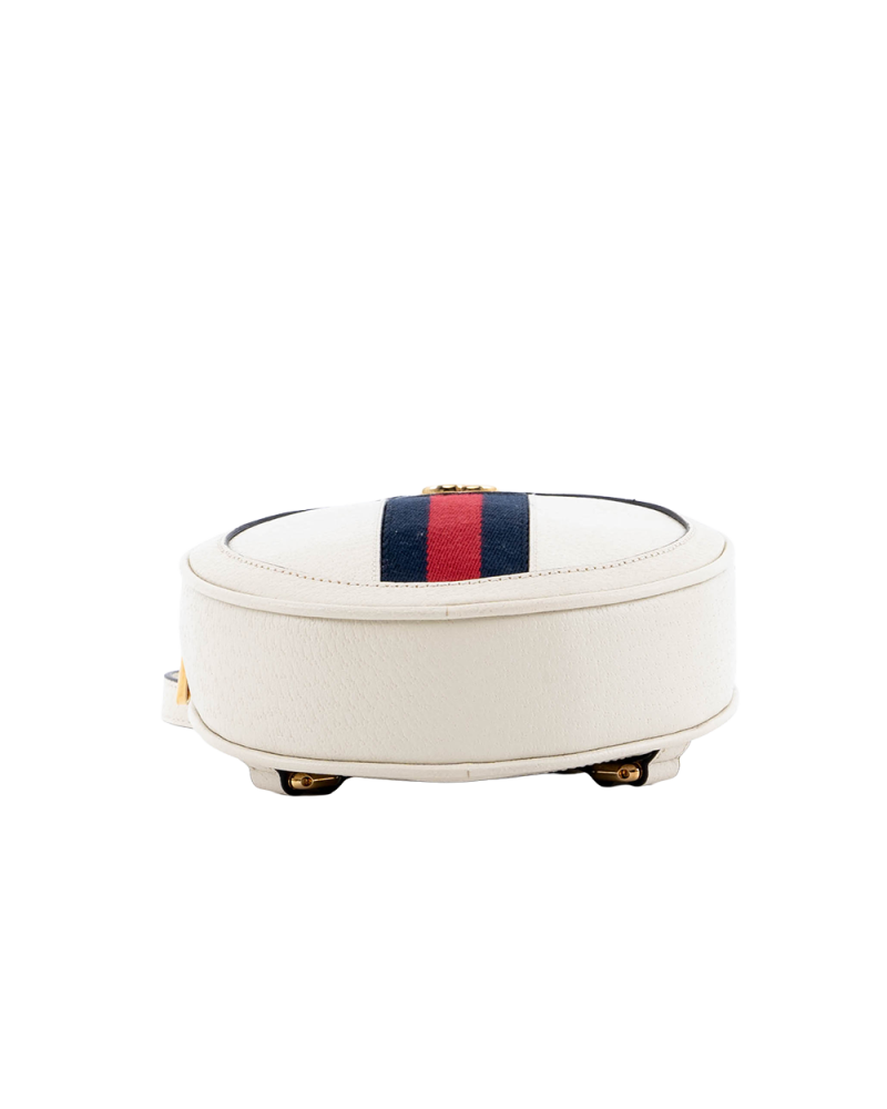 GUCCI OPHIDIA ROUND MINI WHITE CALF GHW 598661 584046 03576