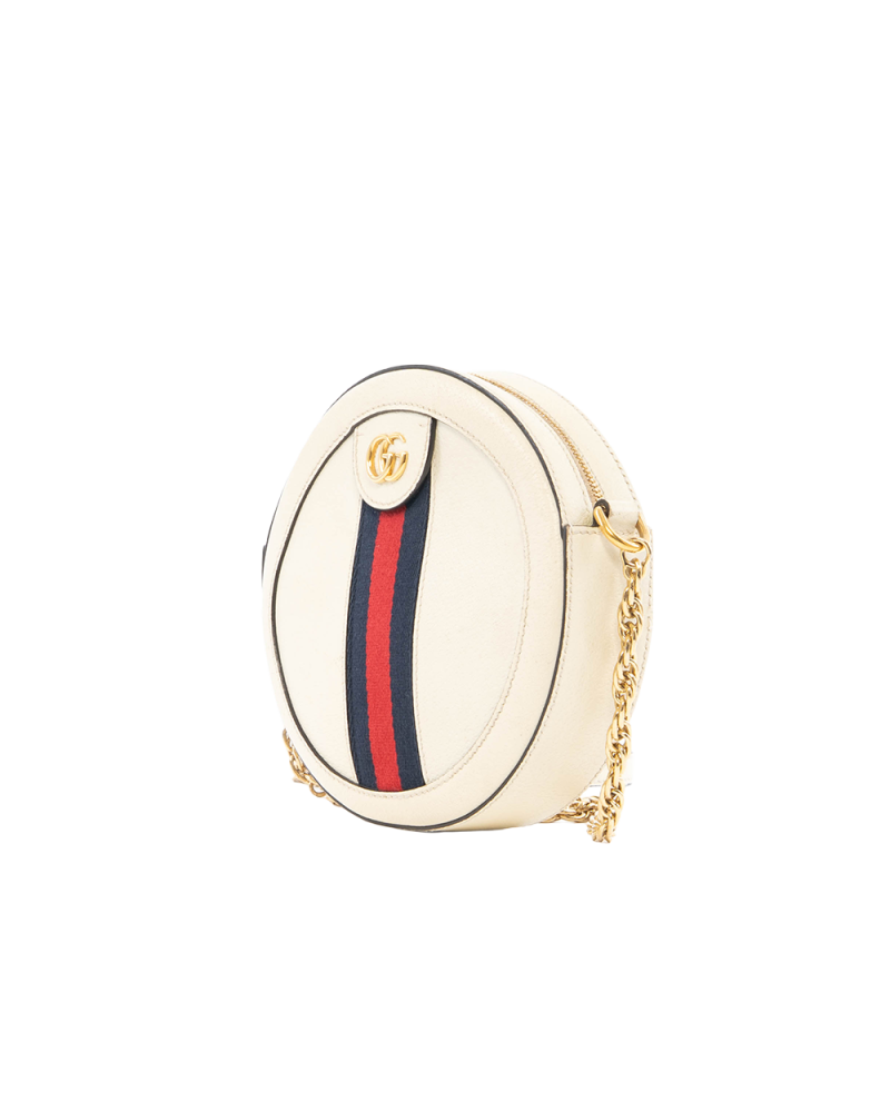 GUCCI OPHIDIA ROUND WHITE RED BLUE CALF GHW 550618 213317 0211