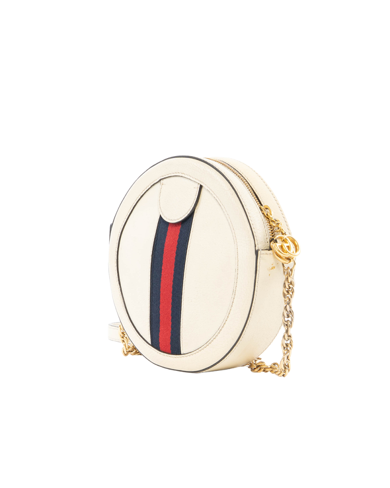 GUCCI OPHIDIA ROUND WHITE RED BLUE CALF GHW 550618 213317 0212