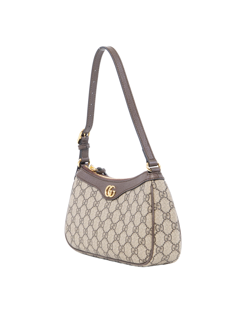 GUCCI OPHIDIA SHOULDER BAG BROWN SMALL GG MONOGRAM CANVAS GHW 735145 520981 2380
