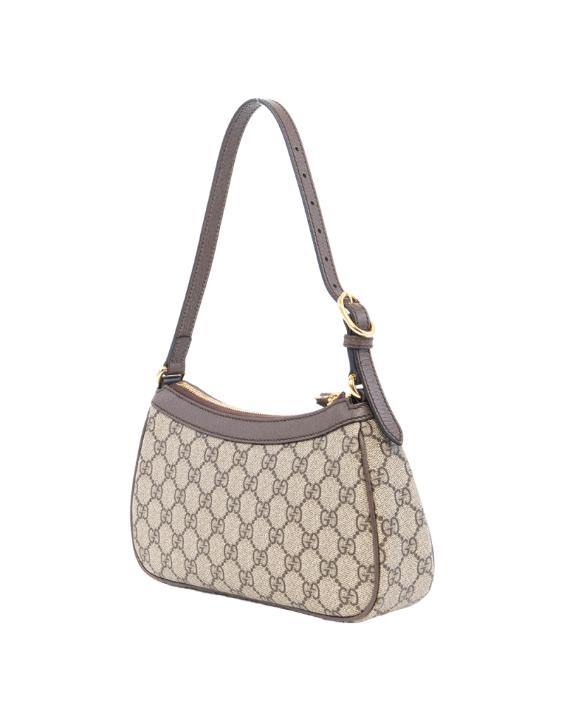 GUCCI OPHIDIA SHOULDER BAG BROWN SMALL GG MONOGRAM CANVAS GHW 735145 520981 2381