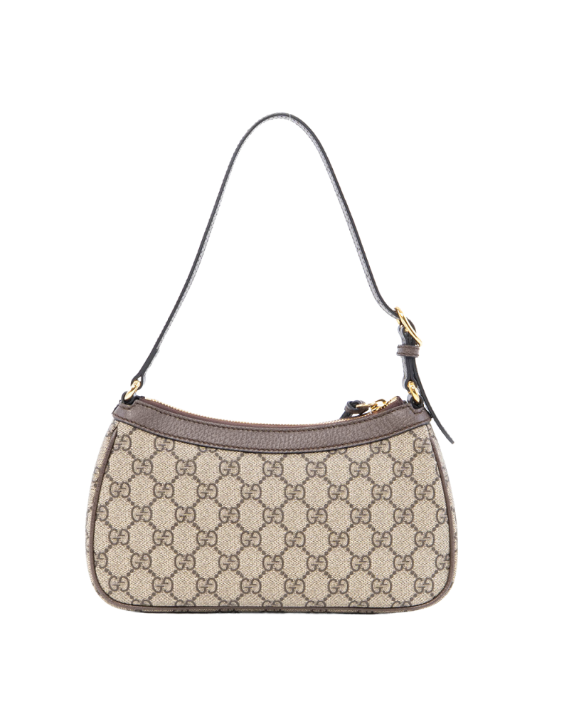 GUCCI OPHIDIA SHOULDER BAG BROWN SMALL GG MONOGRAM CANVAS GHW 735145 520981 2382