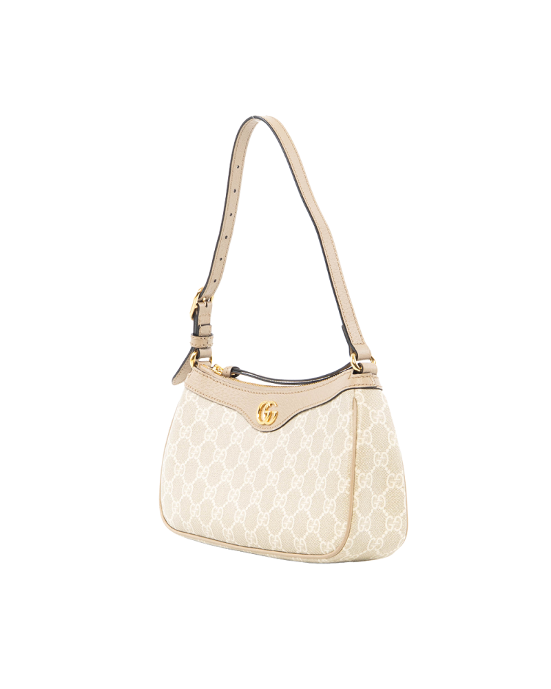 GUCCI OPHIDIA SHOULDER BAG SMALL BEIGE GG MONOGRAM CANVAS GHW 735145 498879 0316