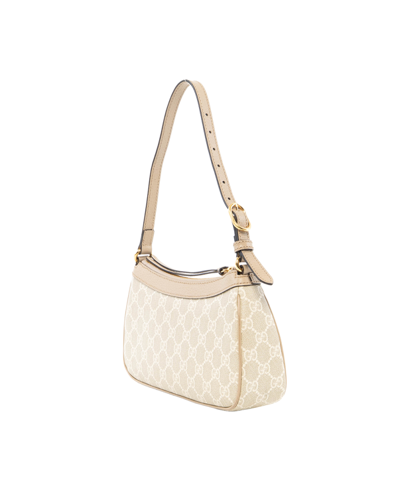 GUCCI OPHIDIA SHOULDER BAG SMALL BEIGE GG MONOGRAM CANVAS GHW 735145 498879 0317