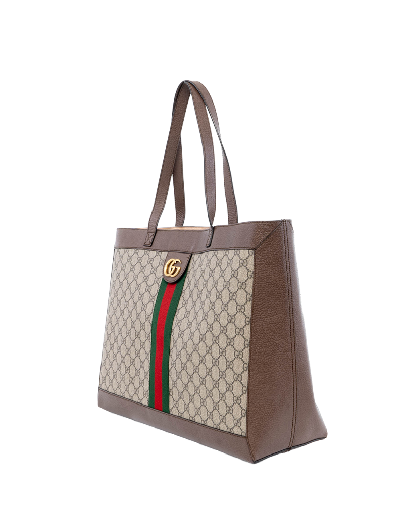 GUCCI OPHIDIA TOTE MEDIUM BEIGE BROWN GG MONOGRAM CANVAS 547947 001998 03029